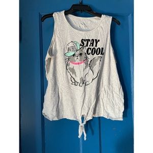 Grey tank featuring a cat graphic!